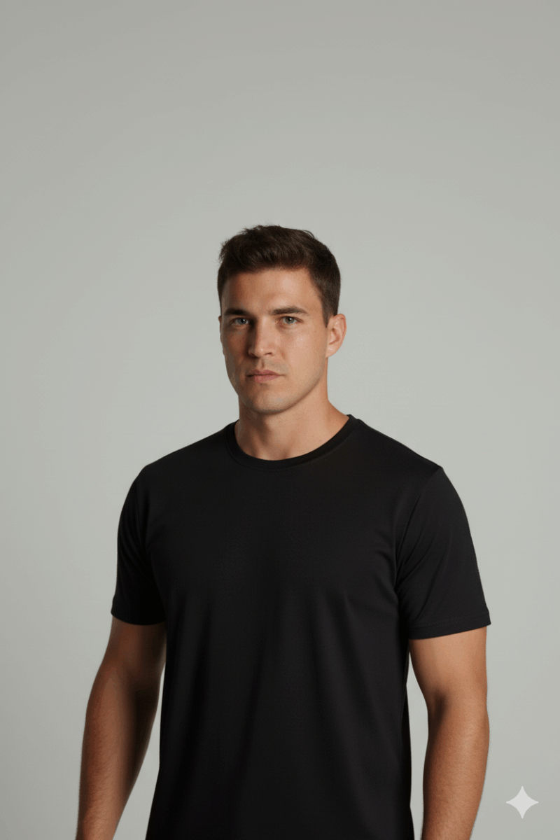 Cuello redondo negro